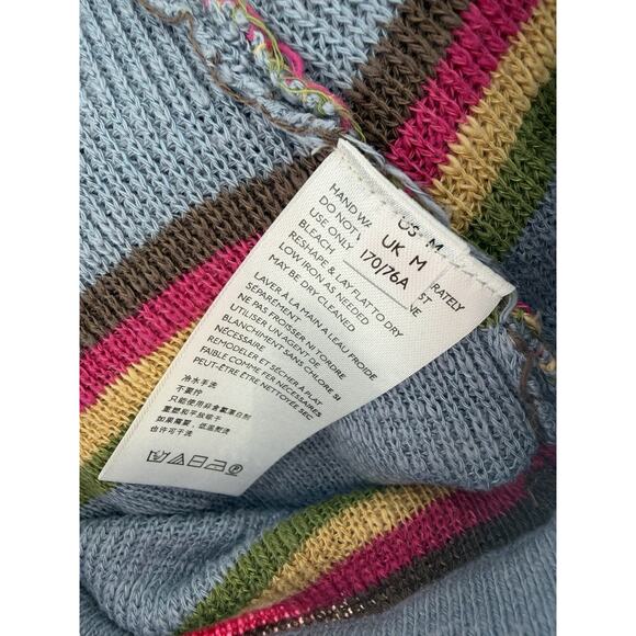 FREE PEOPLE BEACH Mariner Sweater Pant Drawstring Womens Medium Multi Striped - Picture 9 of 9